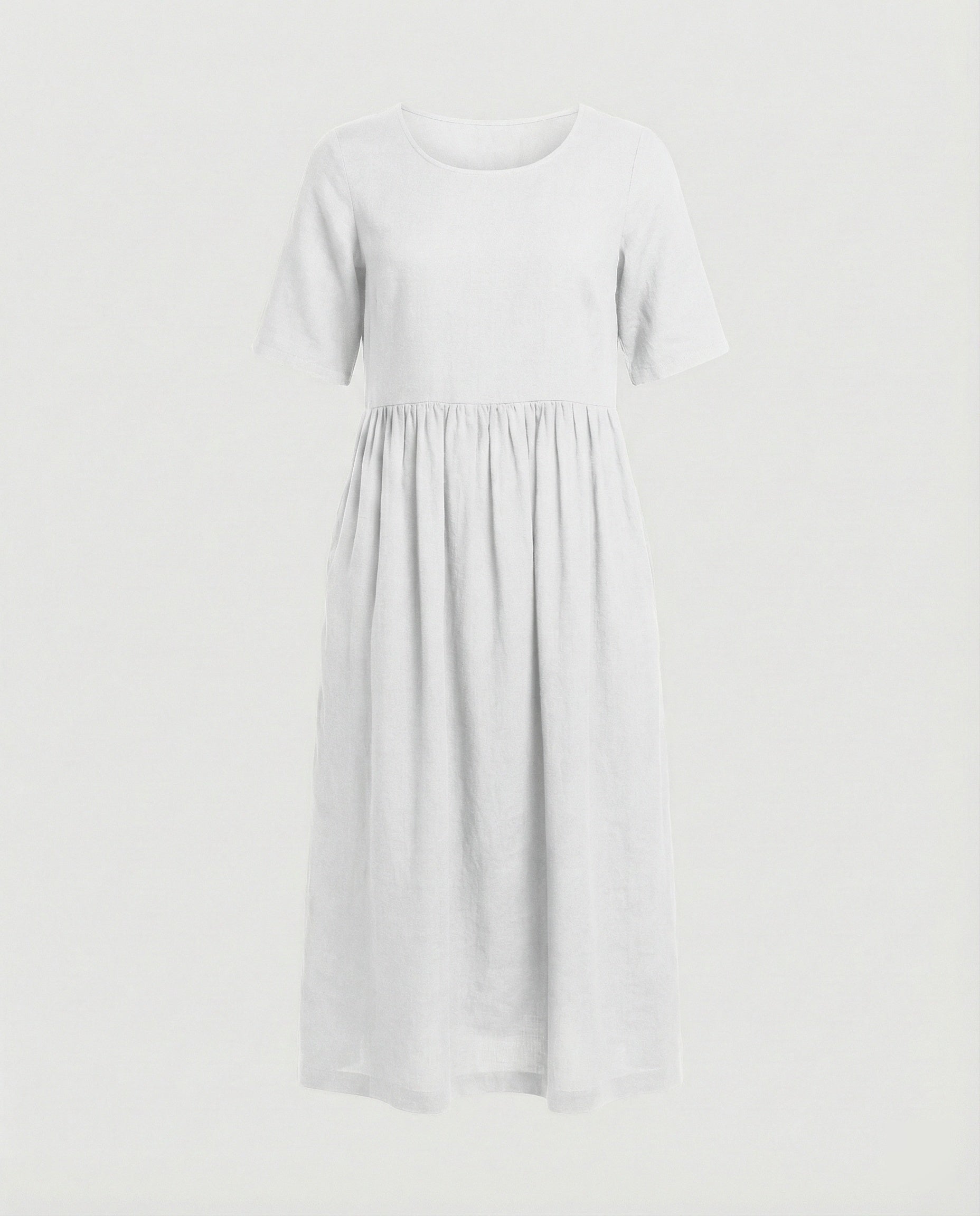 Freizeitkleid Damen Midikleid Leinenoptik