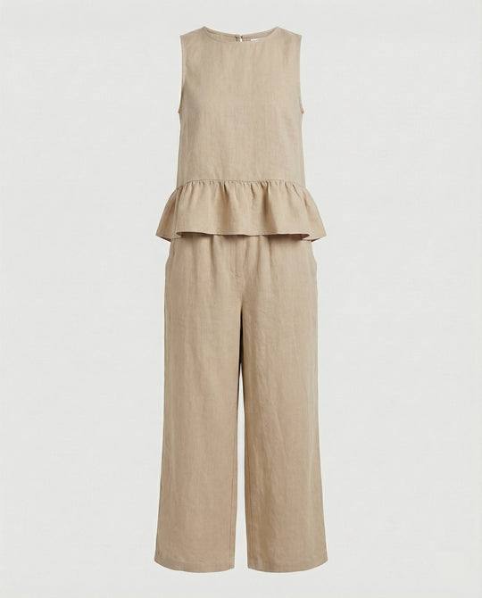 Damen Zweiteiler Set Volanttop & Palazzohose