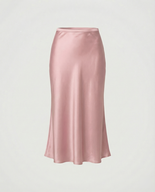 Damen eleganter Midirock mit sanftem Schnitt und hohem Bund