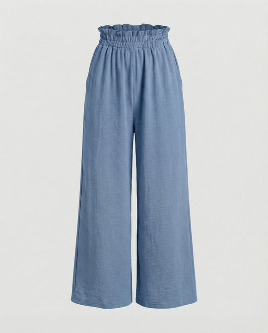 Damen Culotte-Hosen mit weitem Bein und elastischem Bund