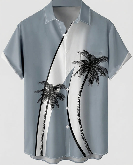 Kurzarm Hawaiihemd Herren Palmenprint