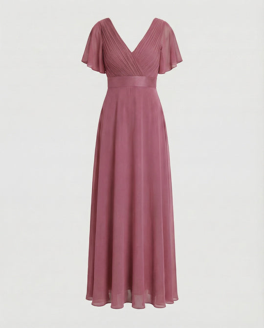 Damen Abendkleid lang Chiffon elegant
