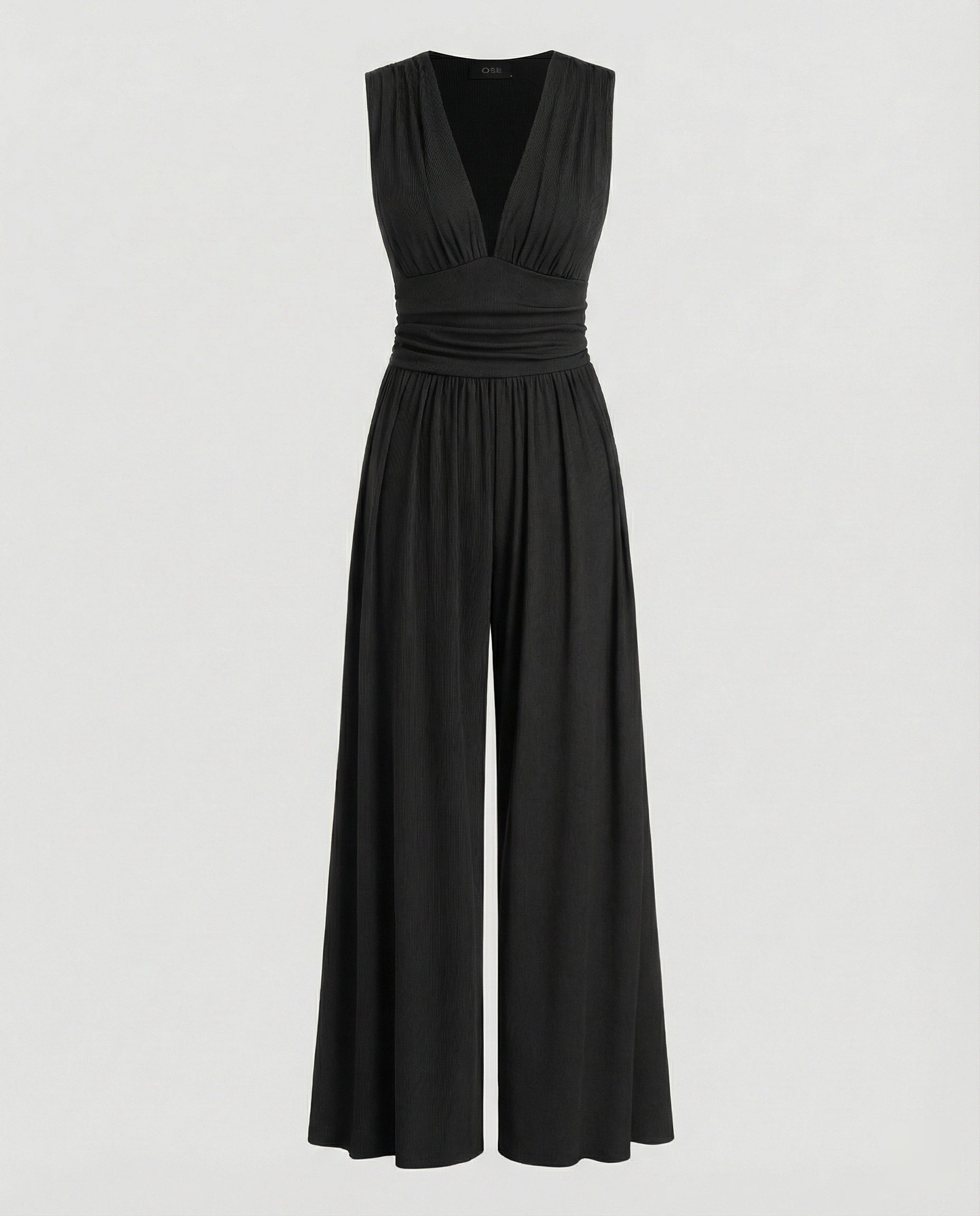 Damen Jumpsuit mit schickem V-Ausschnitt und weitem Bein