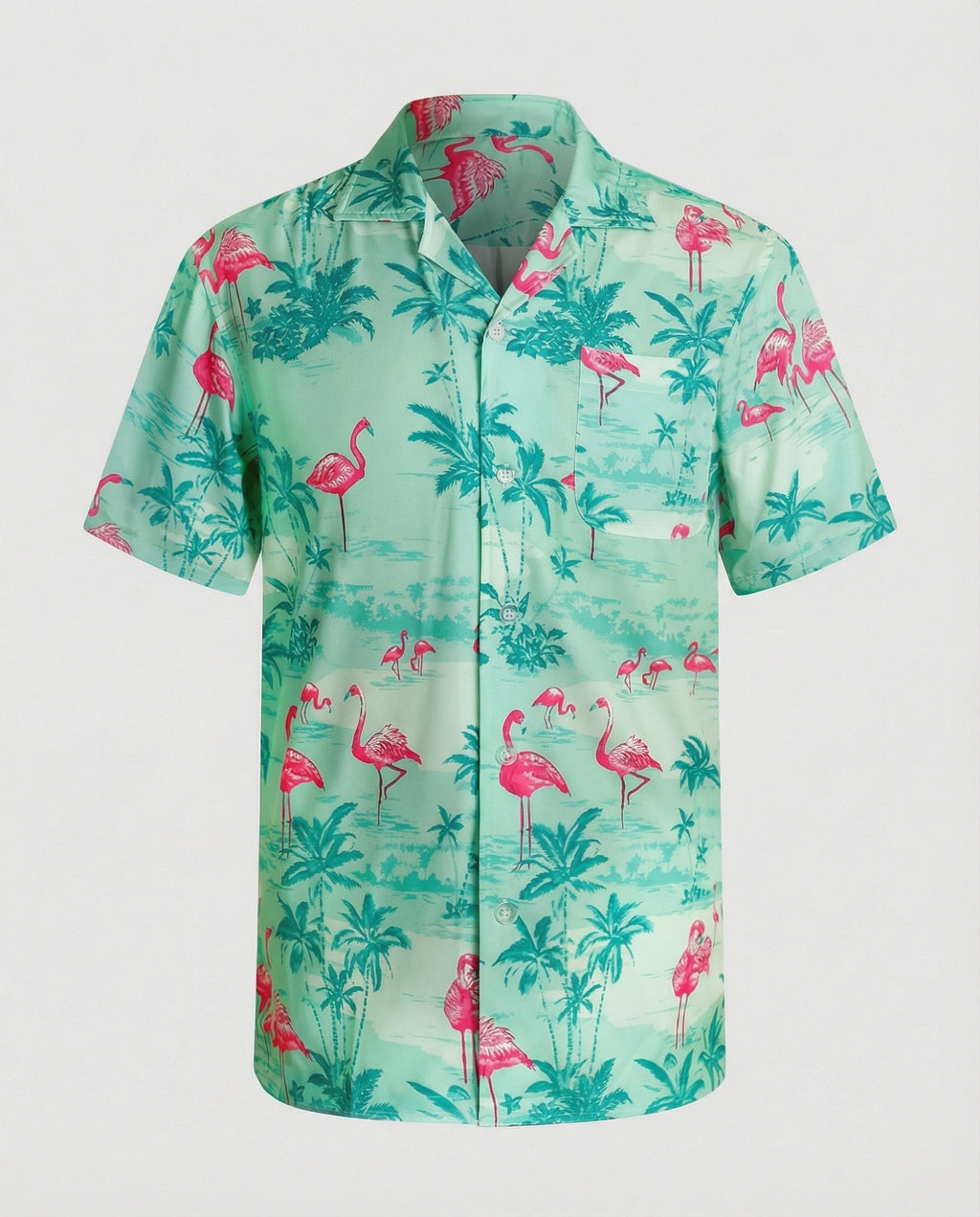 Kurzarm Hawaiihemd Herren Palmenprint