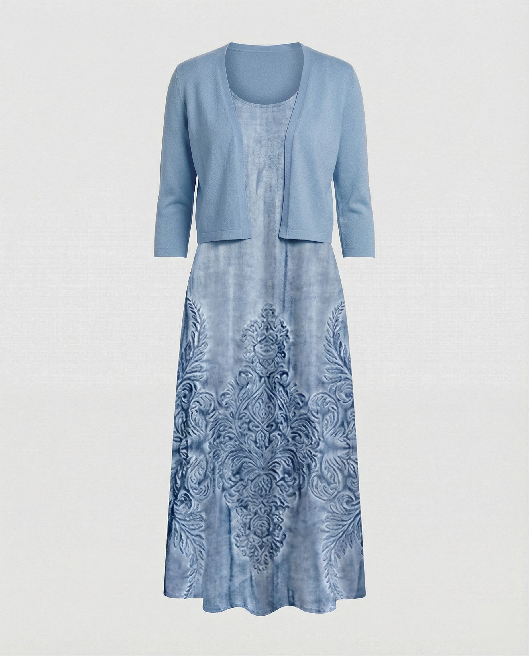 A-Linien Kleid Mit Bolerojacke Damen V-Ausschnitt