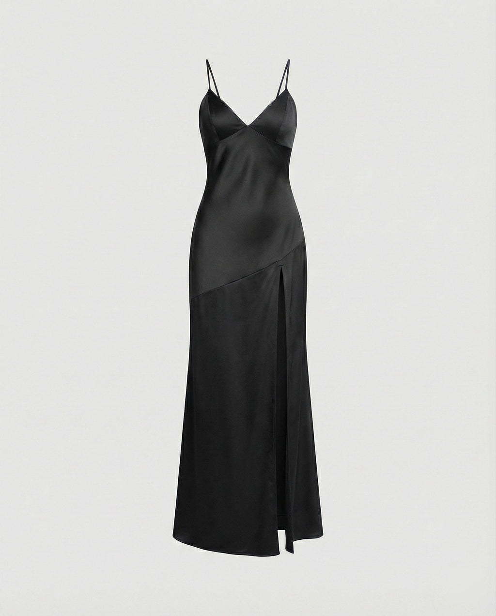 Damen Abendkleid Satin mit Schlitz