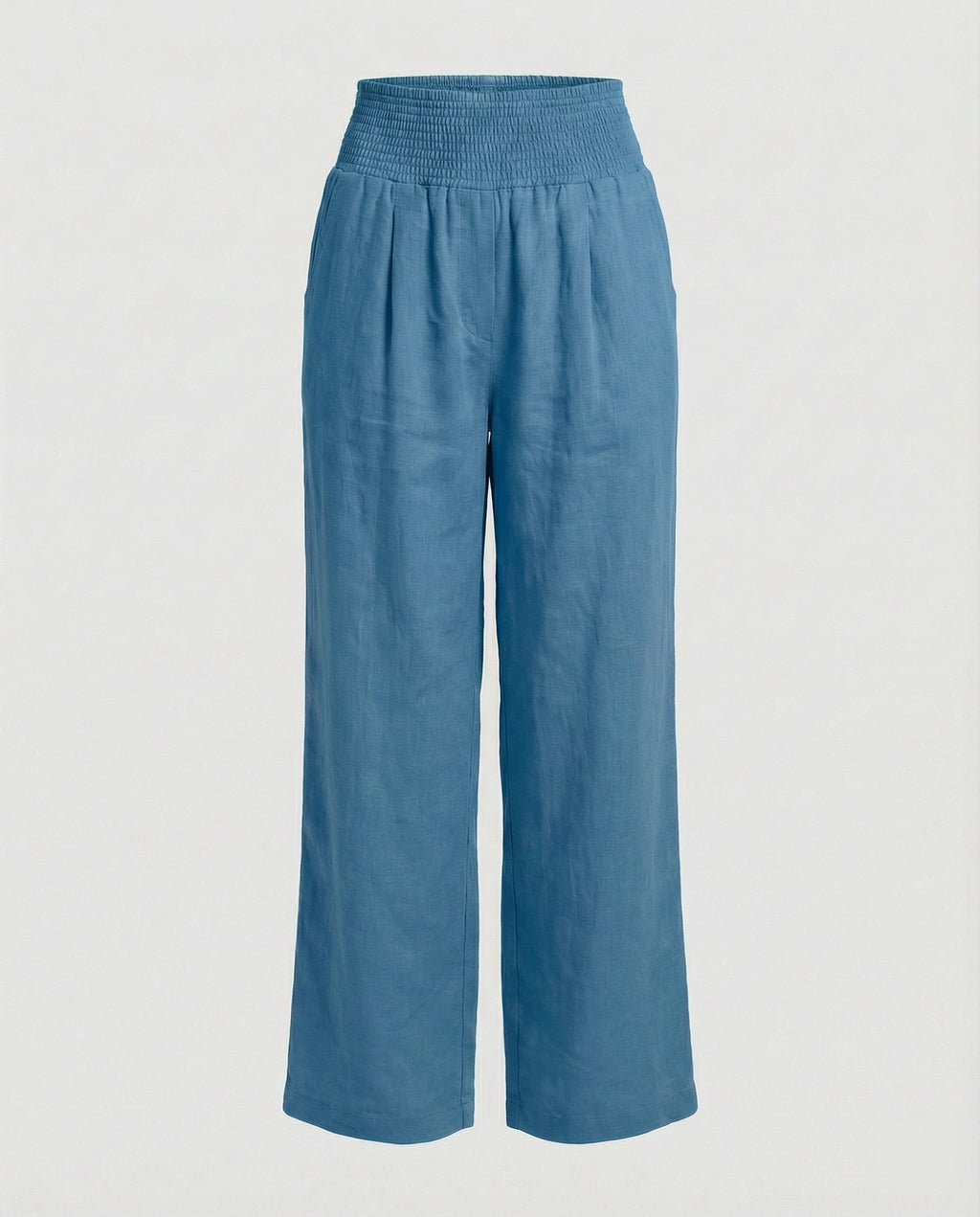 Damen Luftige Leinenhose mit elastischem Bund und Weitschnitt