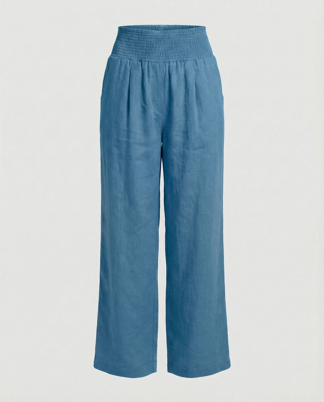 Damen Luftige Leinenhose mit elastischem Bund und Weitschnitt