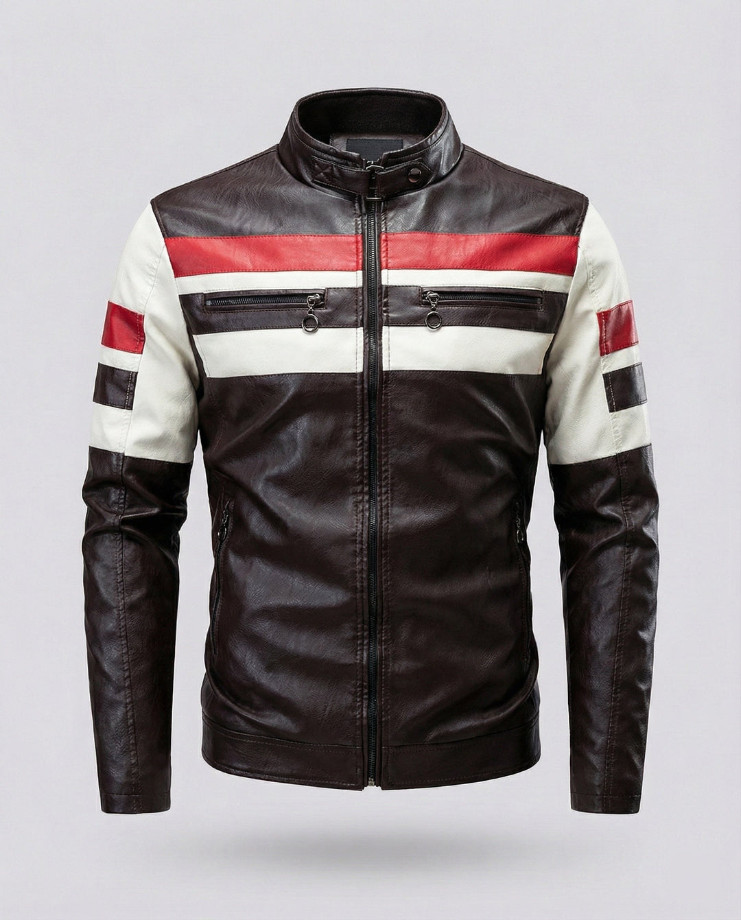 Herren Bikerjacke Motorsport Stil