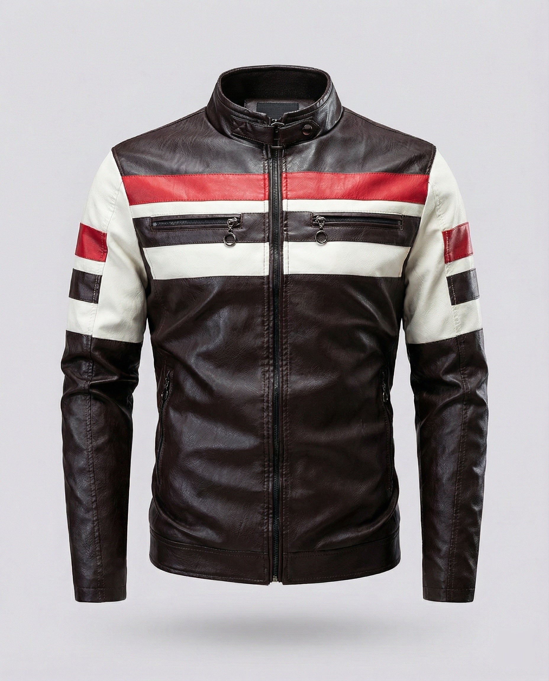 Herren Bikerjacke Motorsport Stil