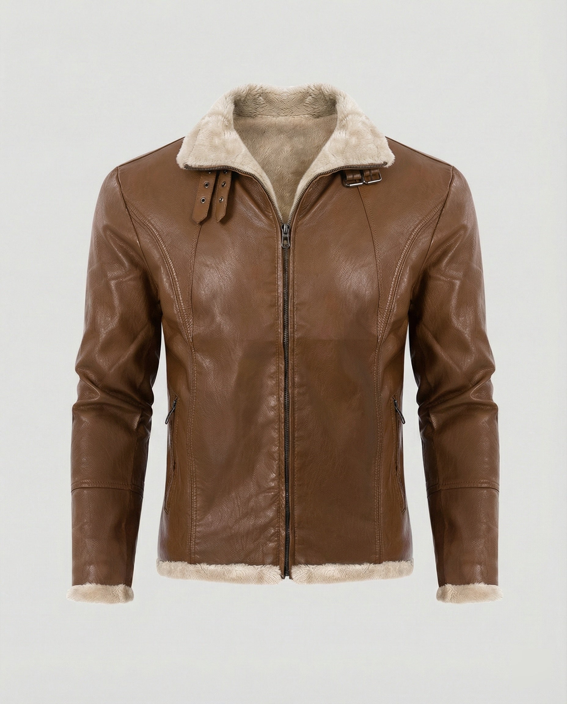 Herren Lederjacke mit warmem Innenfutter