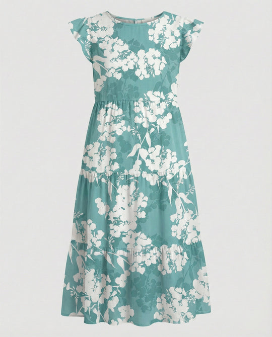 Damen Sommerkleid knielang mit Volant