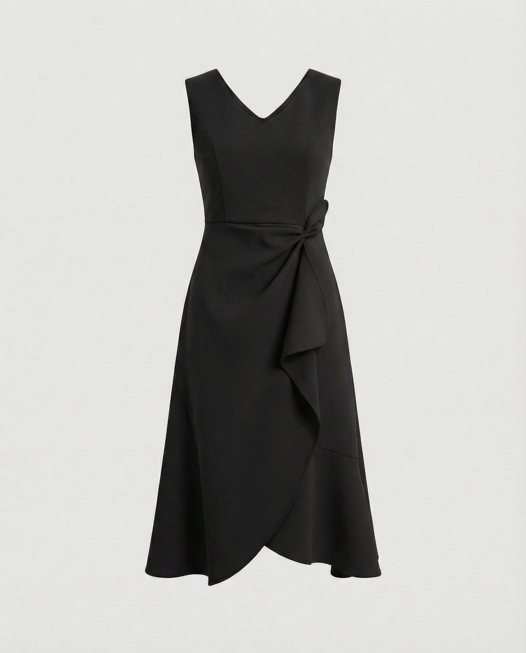 Damen Cocktailkleid Midi mit Wickeloptik