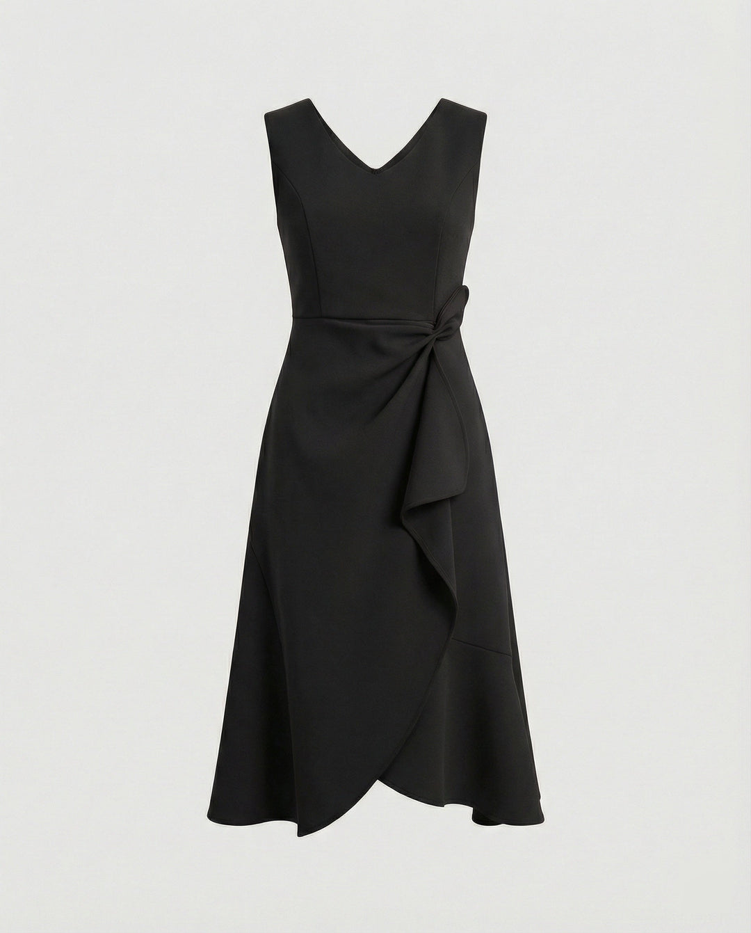 Damen Cocktailkleid Midi mit Wickeloptik