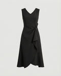 Damen Cocktailkleid Midi mit Wickeloptik