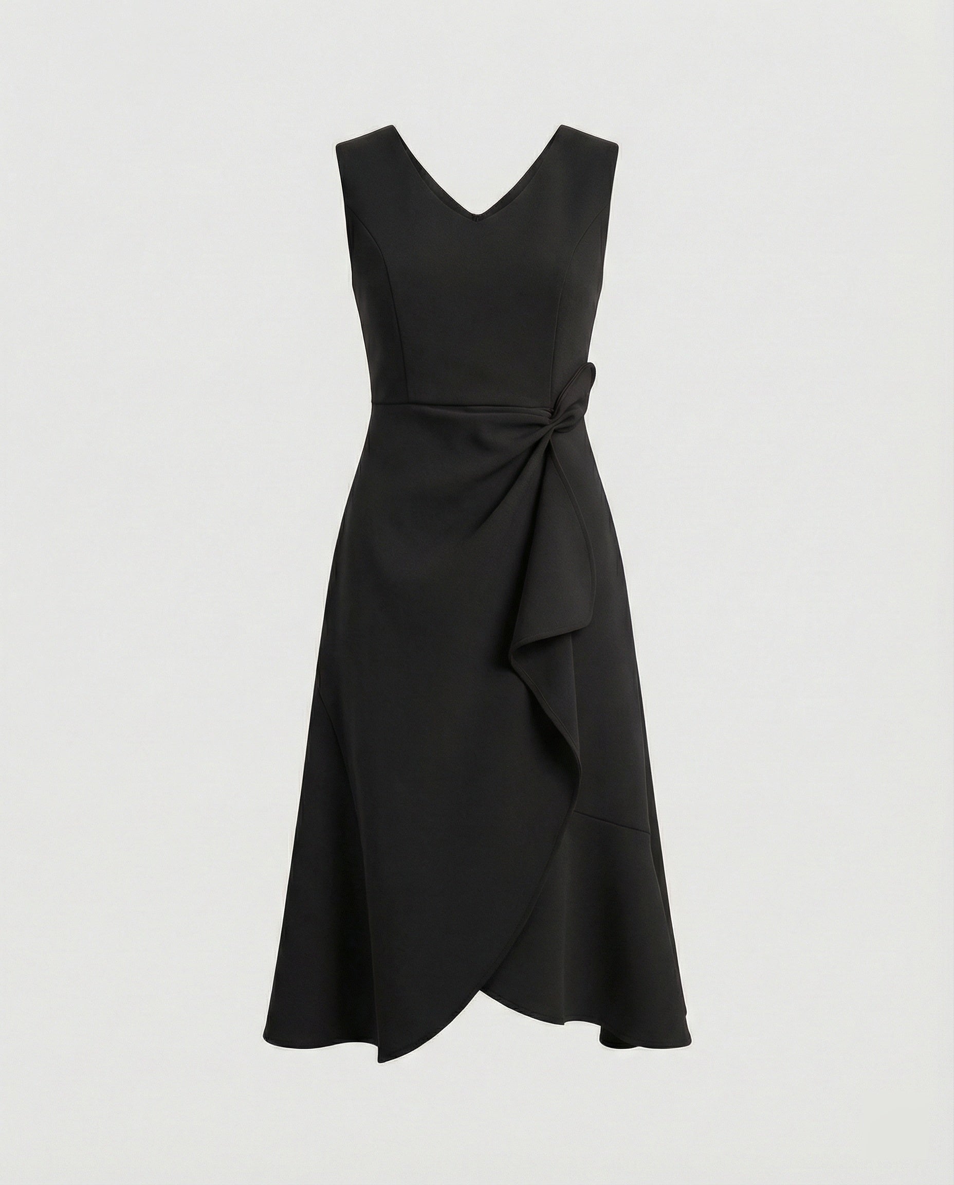 Damen Cocktailkleid Midi mit Wickeloptik