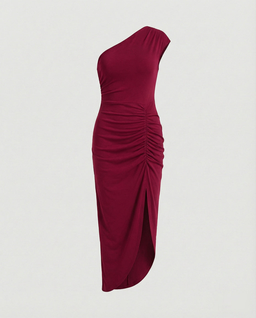Damen Maxikleid Ein-Schulter mit Schlitz