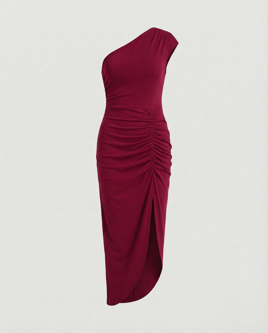 Damen Maxikleid Ein-Schulter mit Schlitz