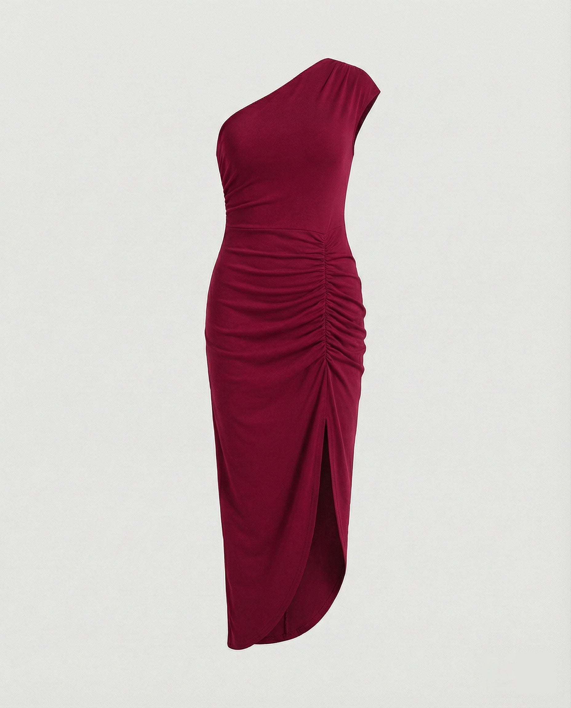 Damen Maxikleid Ein-Schulter mit Schlitz