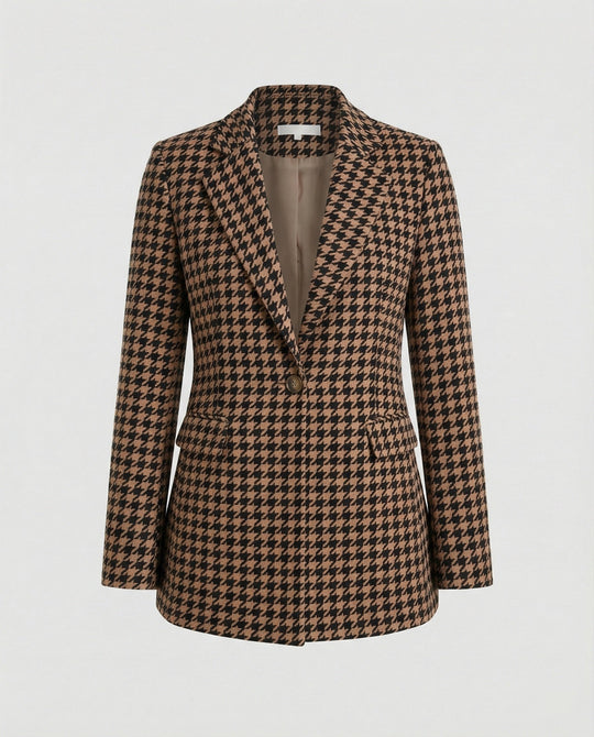 Damen Blazer Hahnentritt tailliert