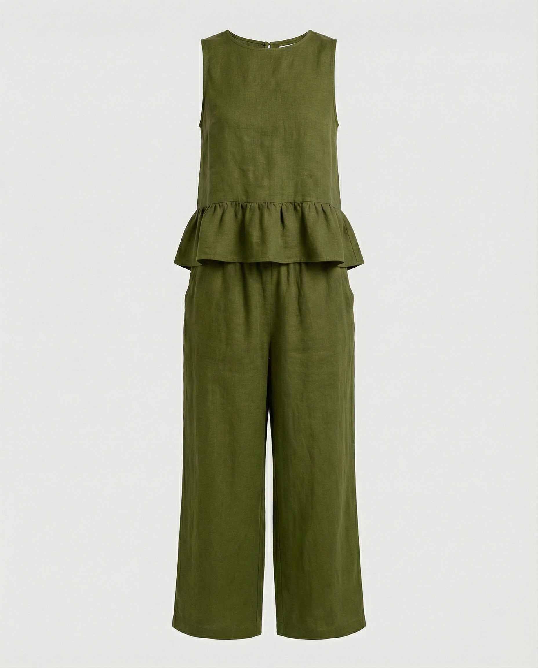 Damen Zweiteiler Set Volanttop & Palazzohose