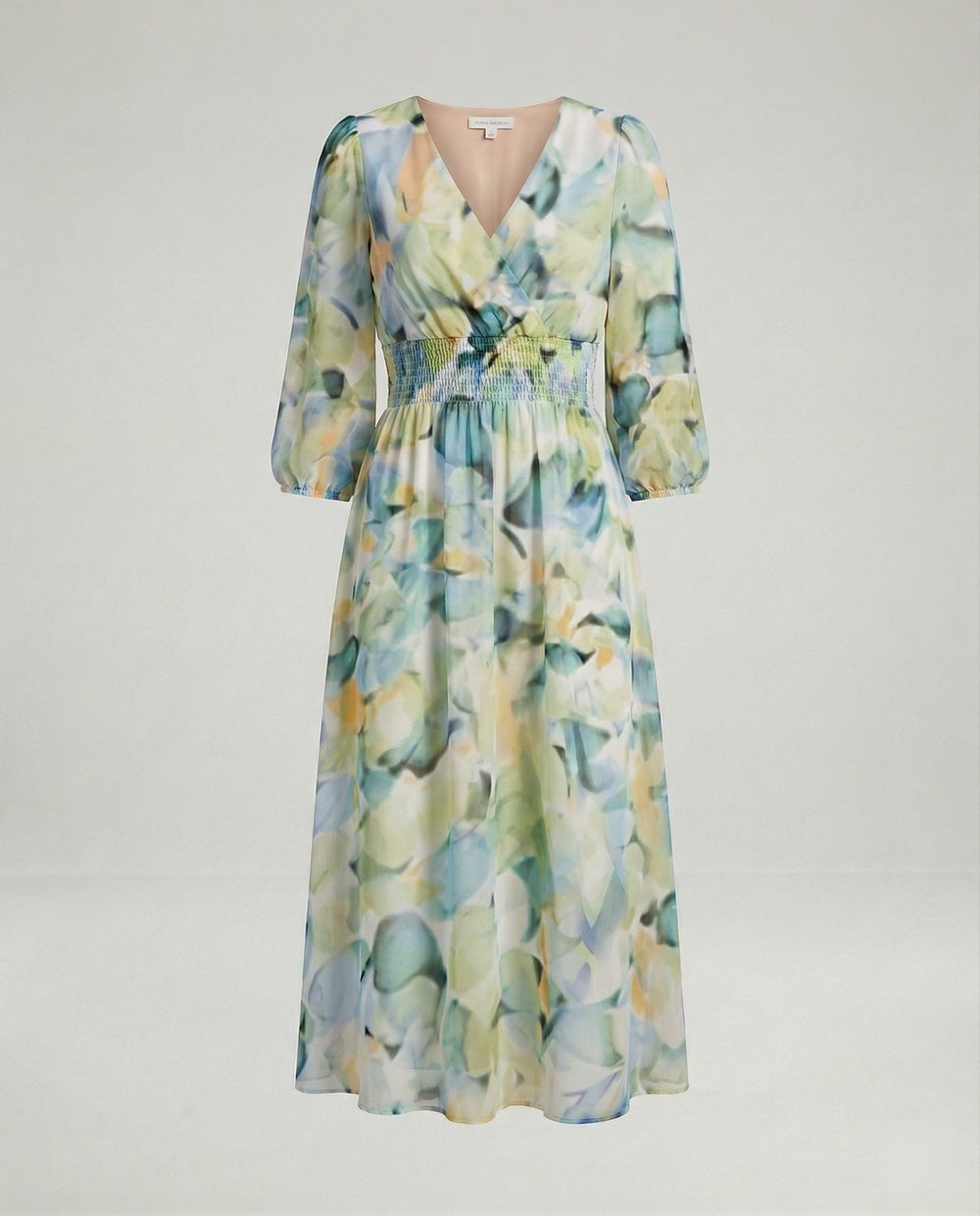 Damen Midikleid V-Ausschnitt Print