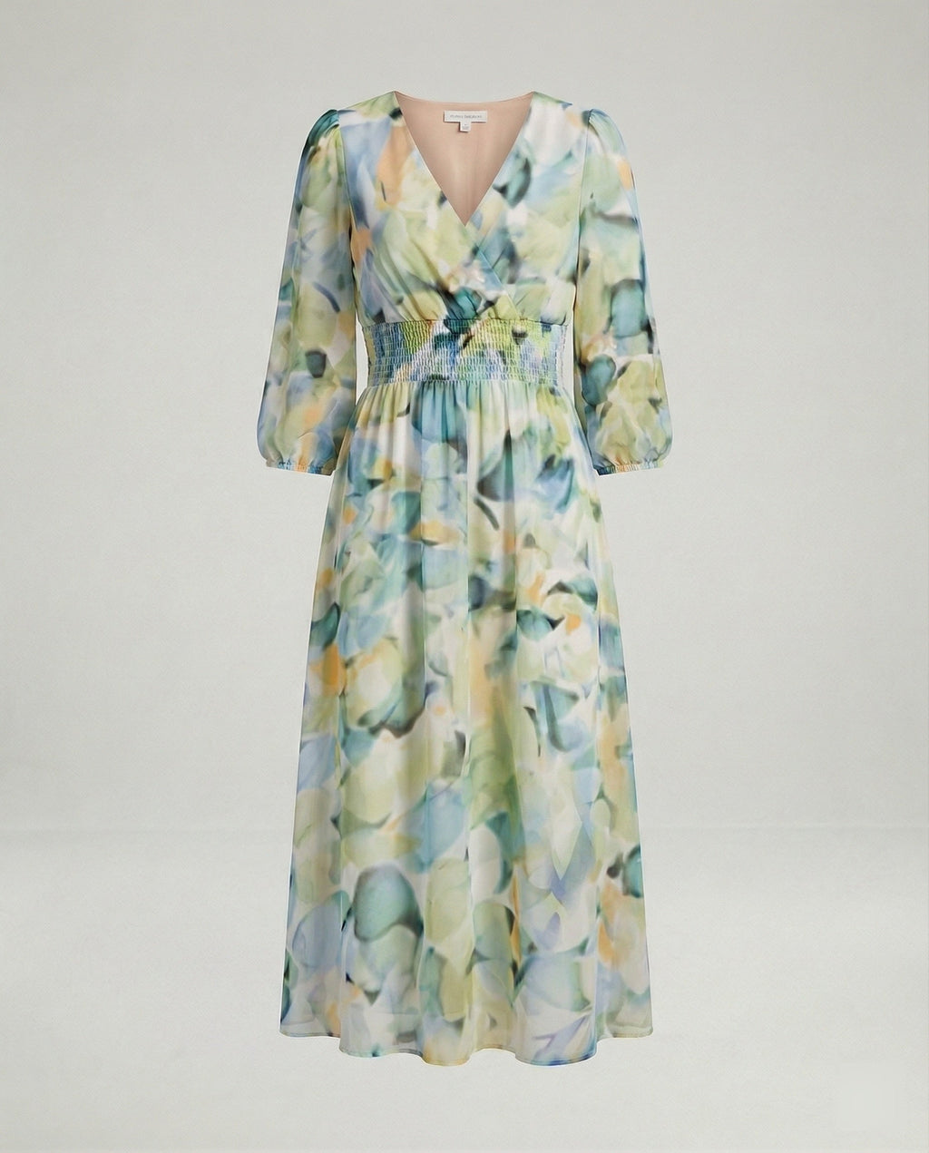 Damen Midikleid V-Ausschnitt Print