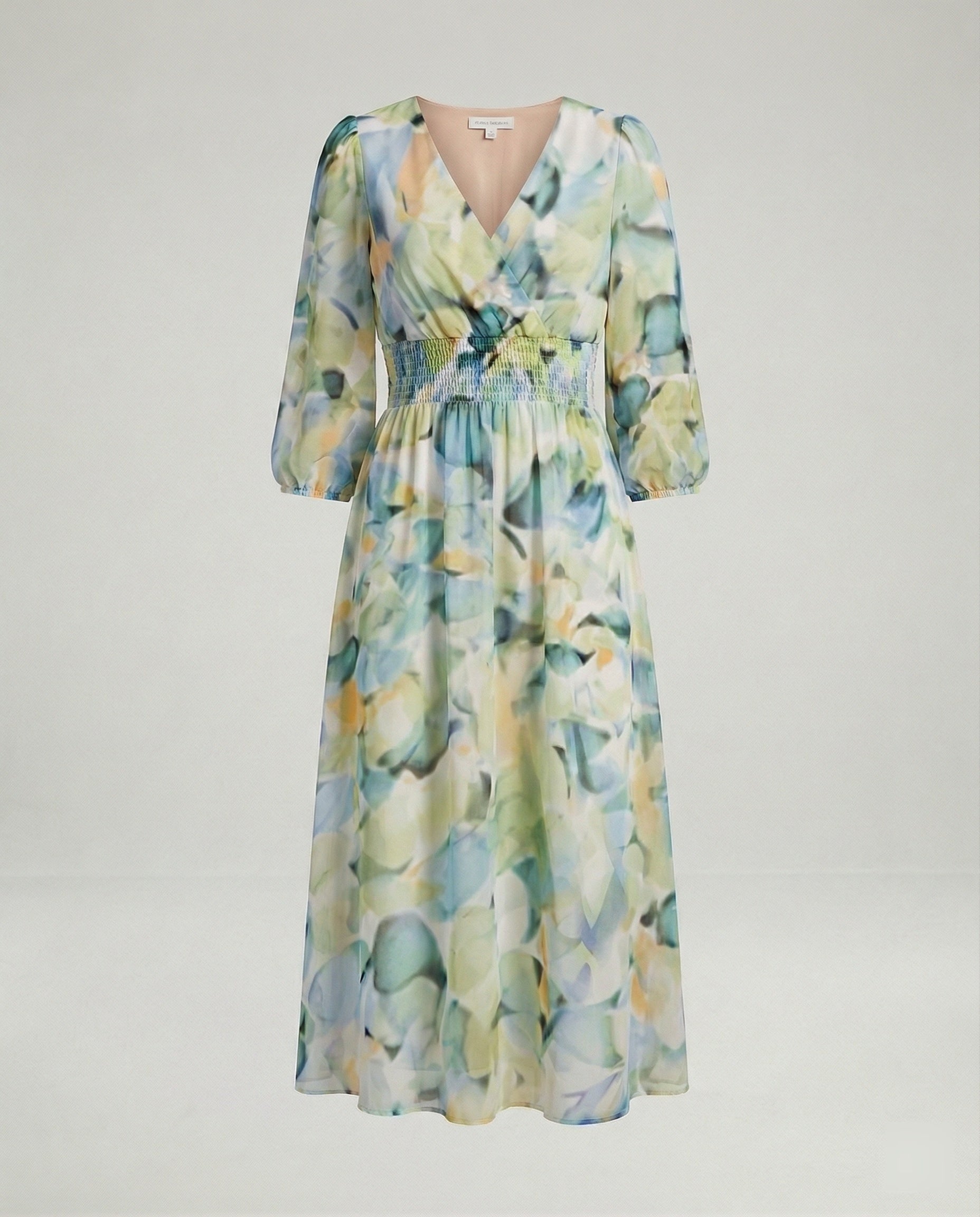 Damen Midikleid V-Ausschnitt Print