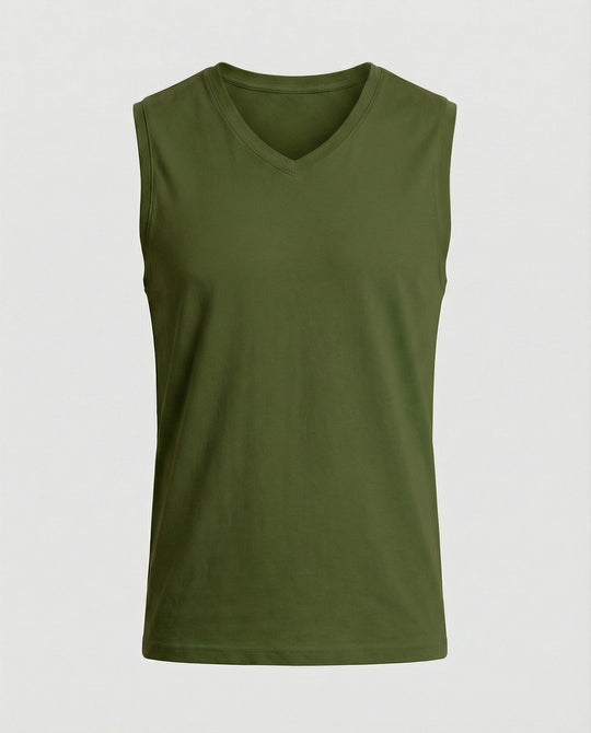 Herren ärmelloses V-Ausschnitt-Tanktop aus atmungsaktivem Stretchmaterial