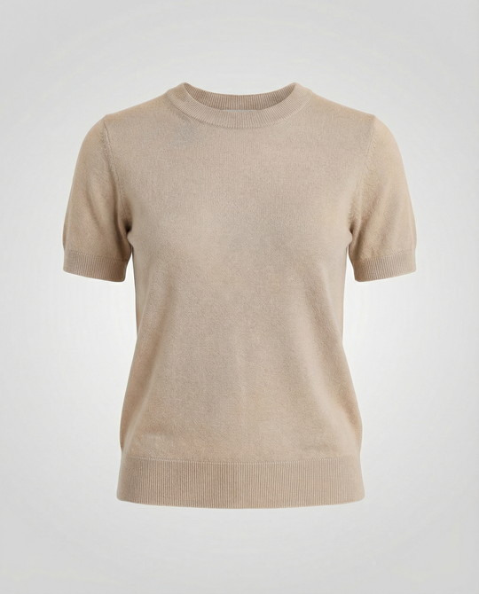 Damen Feinstrickpullover mit Kurzarmiger Silhouette und Weich Fließendem Material