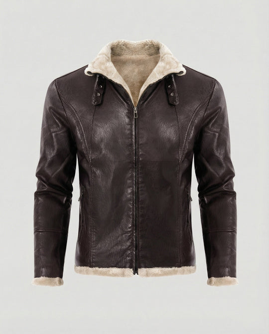 Herren Lederjacke mit warmem Innenfutter
