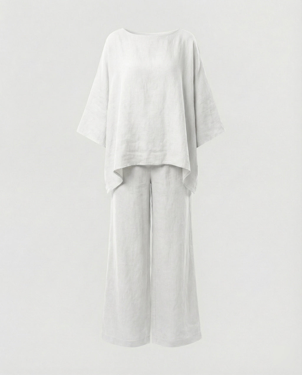 Leinen Zweiteiler Set Damen mit Palazzo-Hose