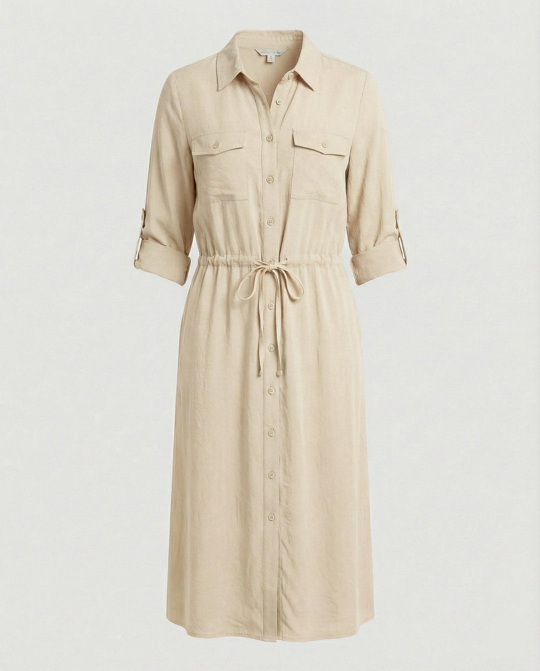 Damen Hemdblusenkleid mit Kordelzug