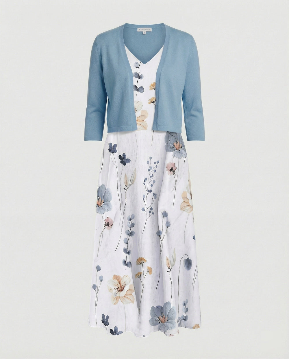 A-Linien Kleid Mit Bolerojacke Damen V-Ausschnitt