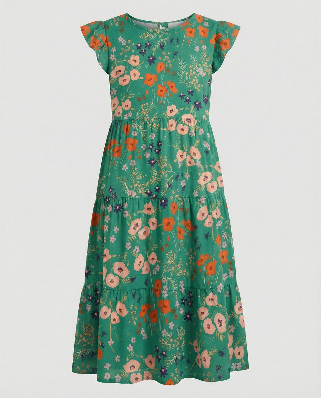 Damen Sommerkleid knielang mit Volant