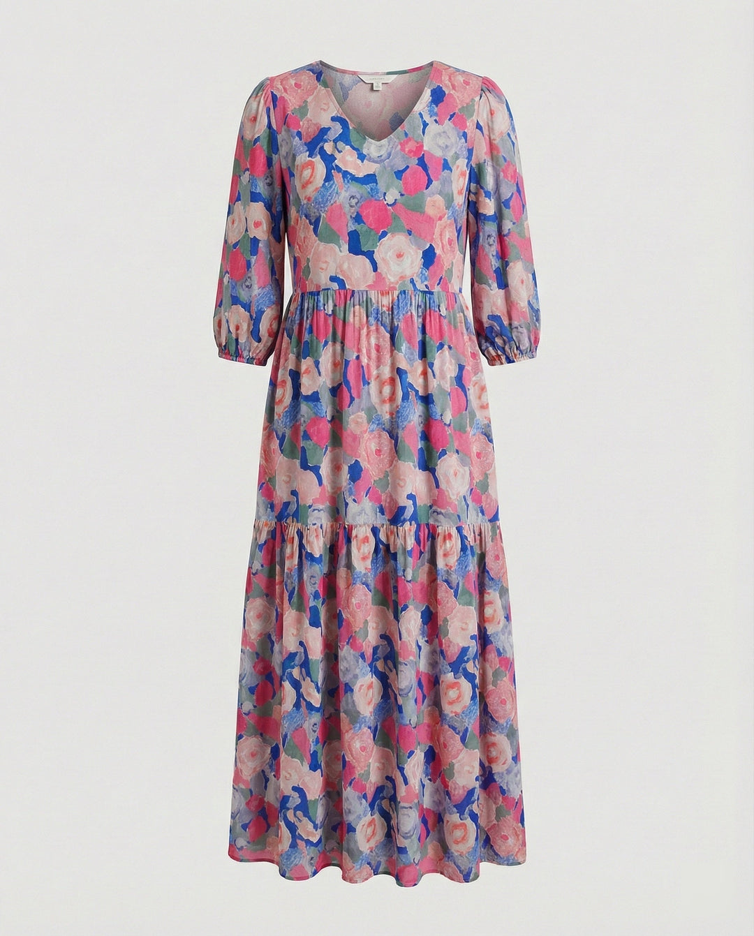Damen Midikleid Sommer Stufenrock