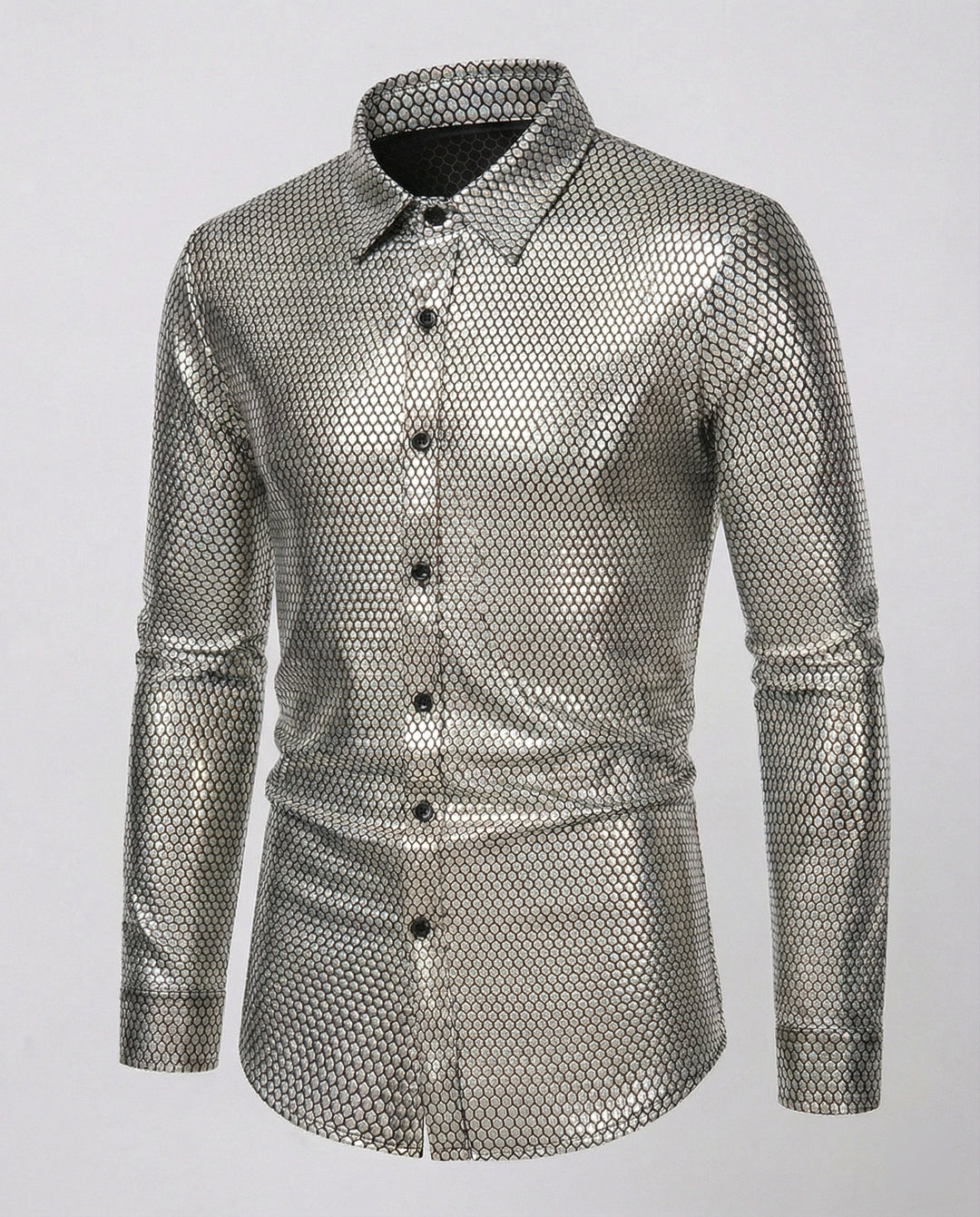 Herren Hemd mit glanzvollem Wabenmuster