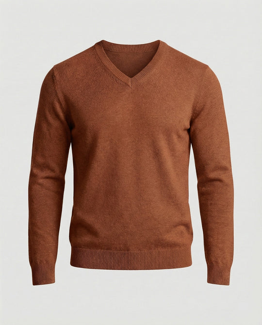 Herren V-Ausschnitt Feinstrickpullover