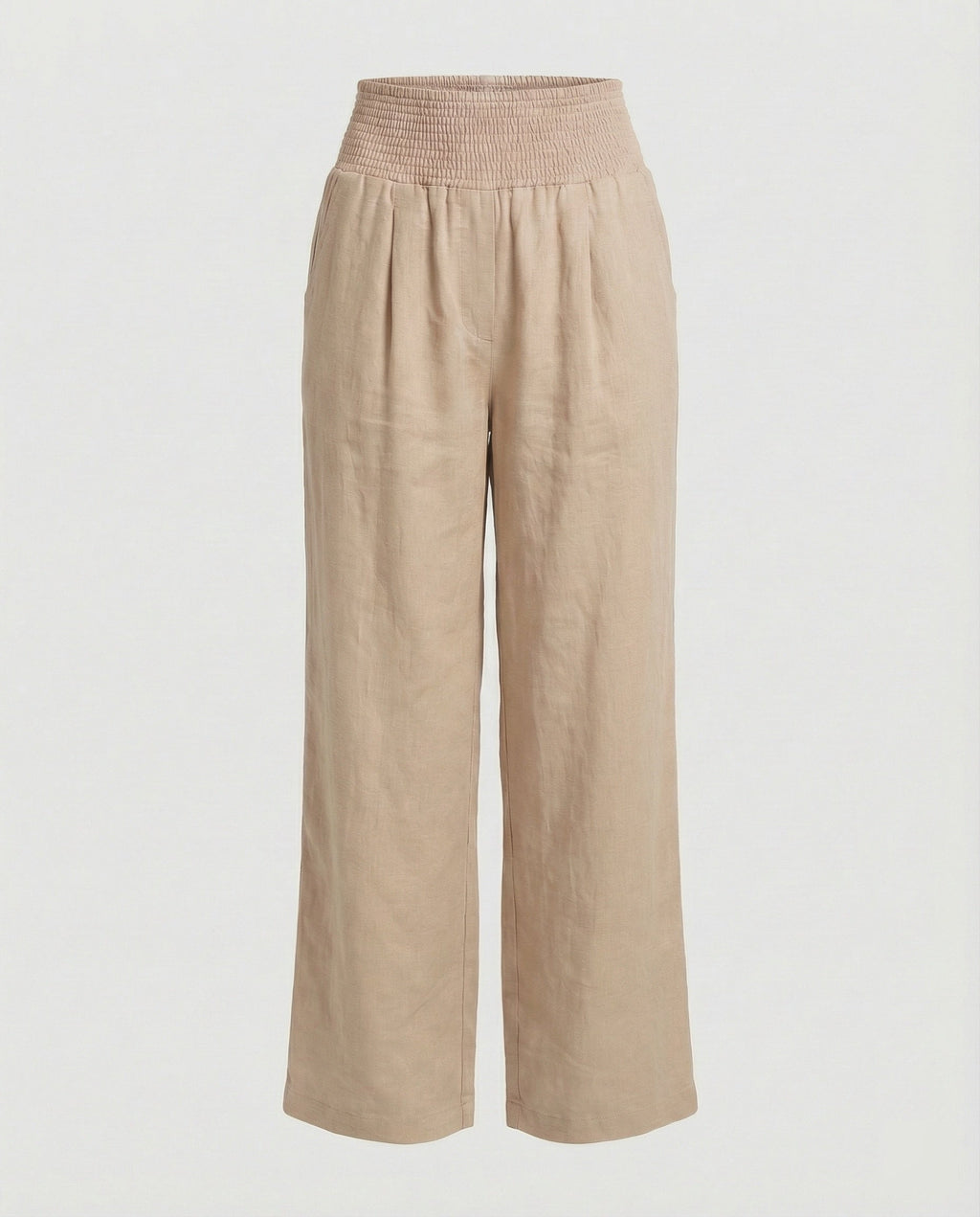 Damen Luftige Leinenhose mit elastischem Bund und Weitschnitt