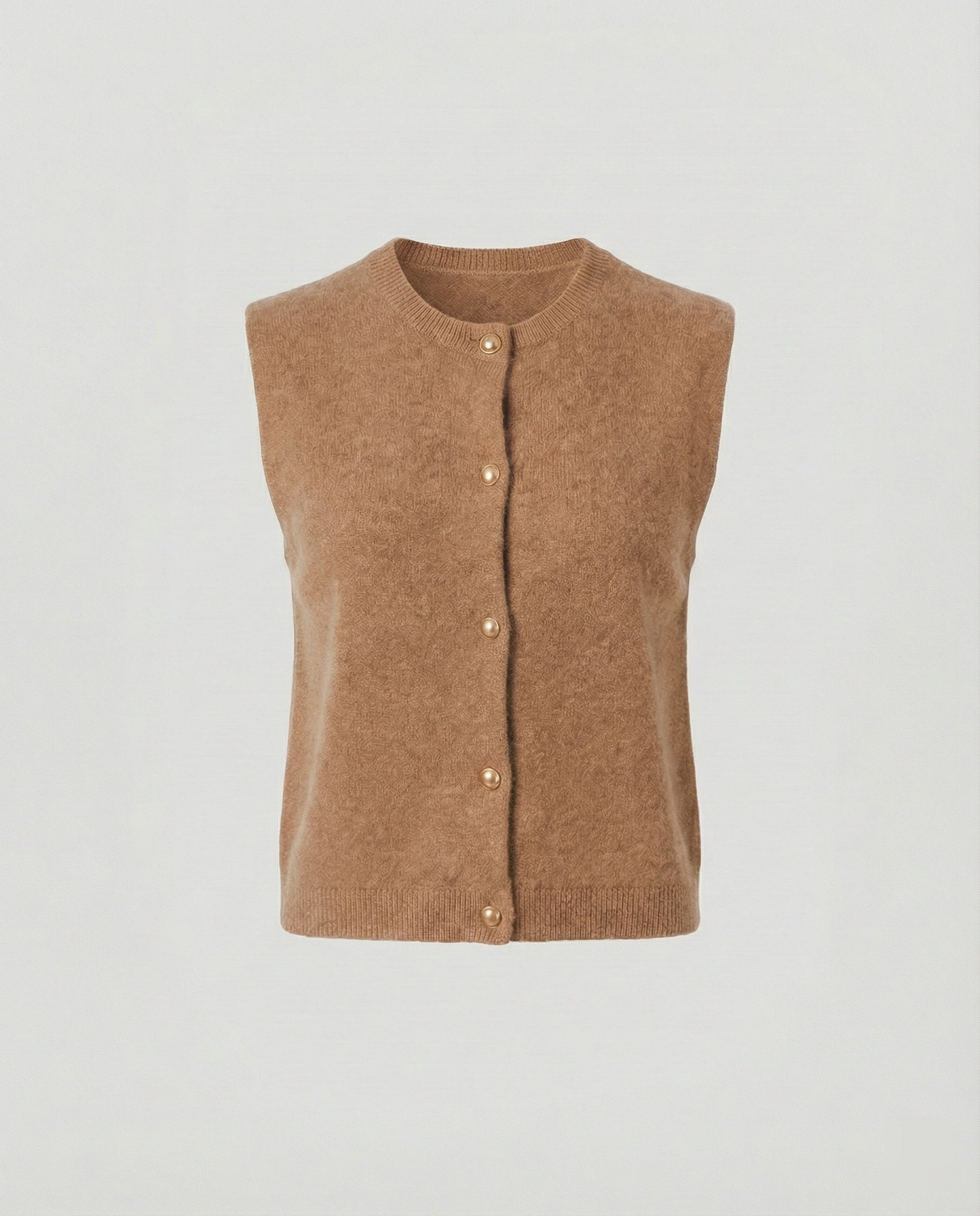 Damen Strickweste elegant mit Knopfverschluss