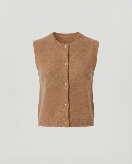 Damen Strickweste elegant mit Knopfverschluss
