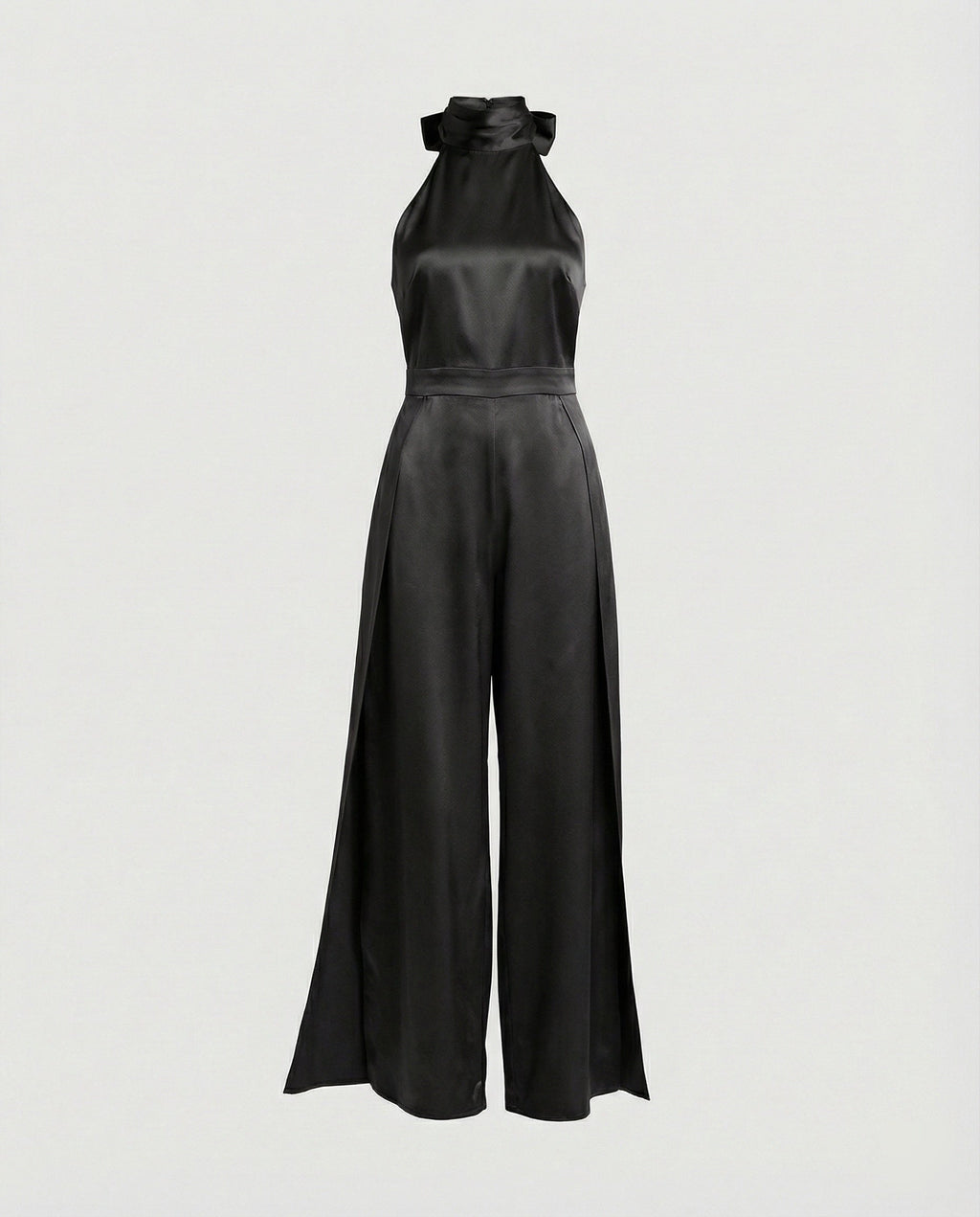Damen Jumpsuit Satin Halterkragen