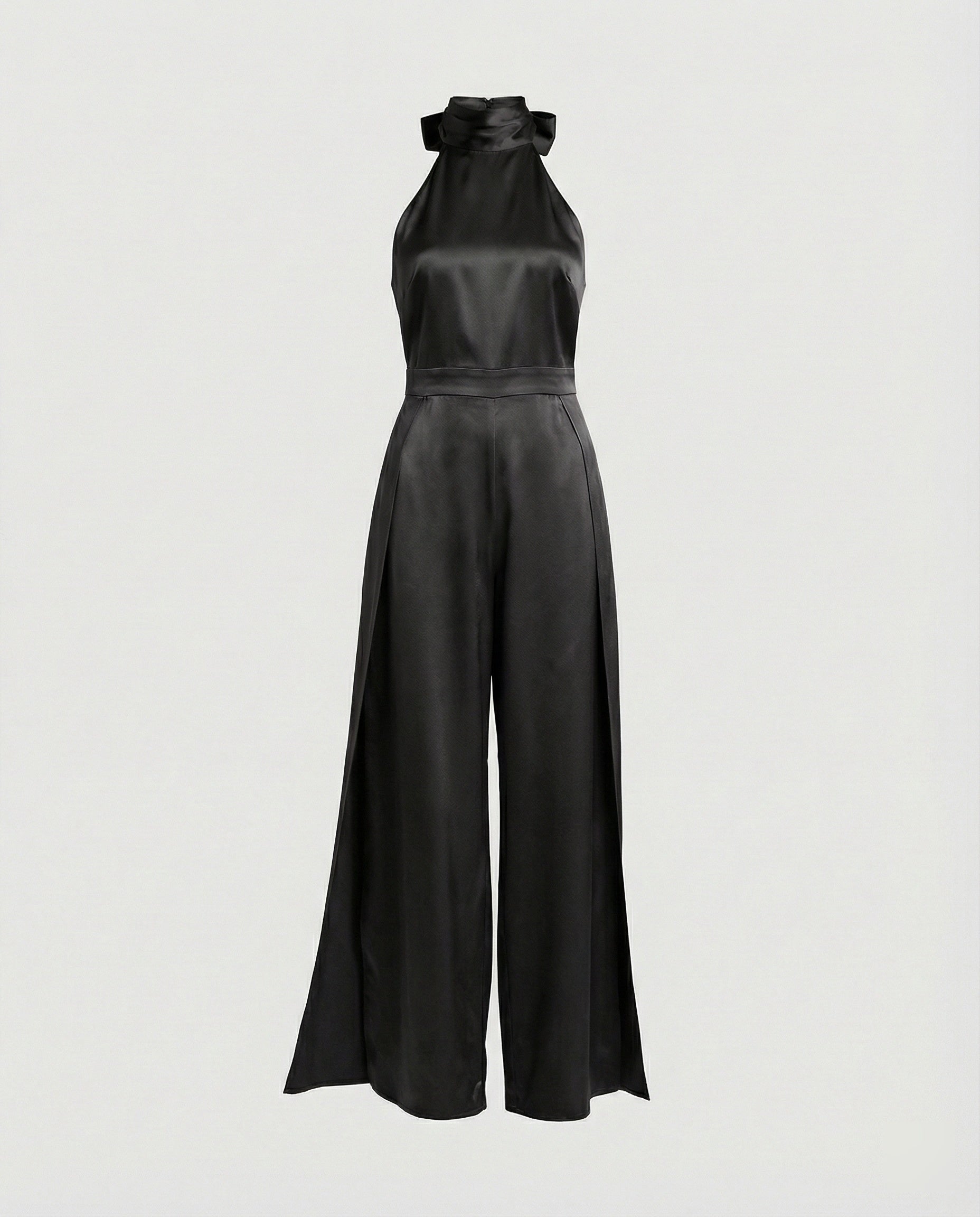 Damen Jumpsuit Satin Halterkragen