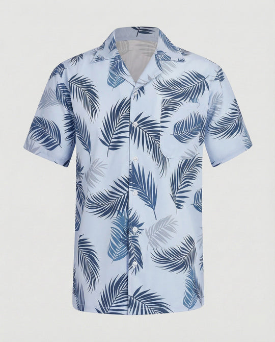 Kurzarm Hawaiihemd Herren Palmenprint