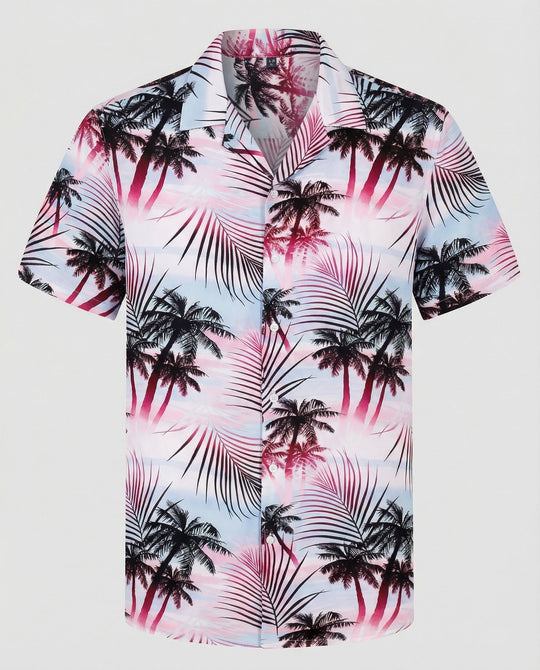 Kurzarm Hawaiihemd Herren Palmenprint
