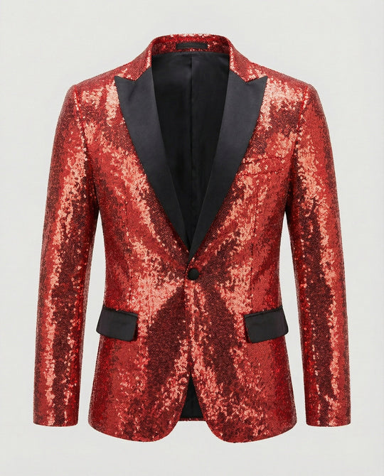 Glänzender Herren Pailletten Blazer