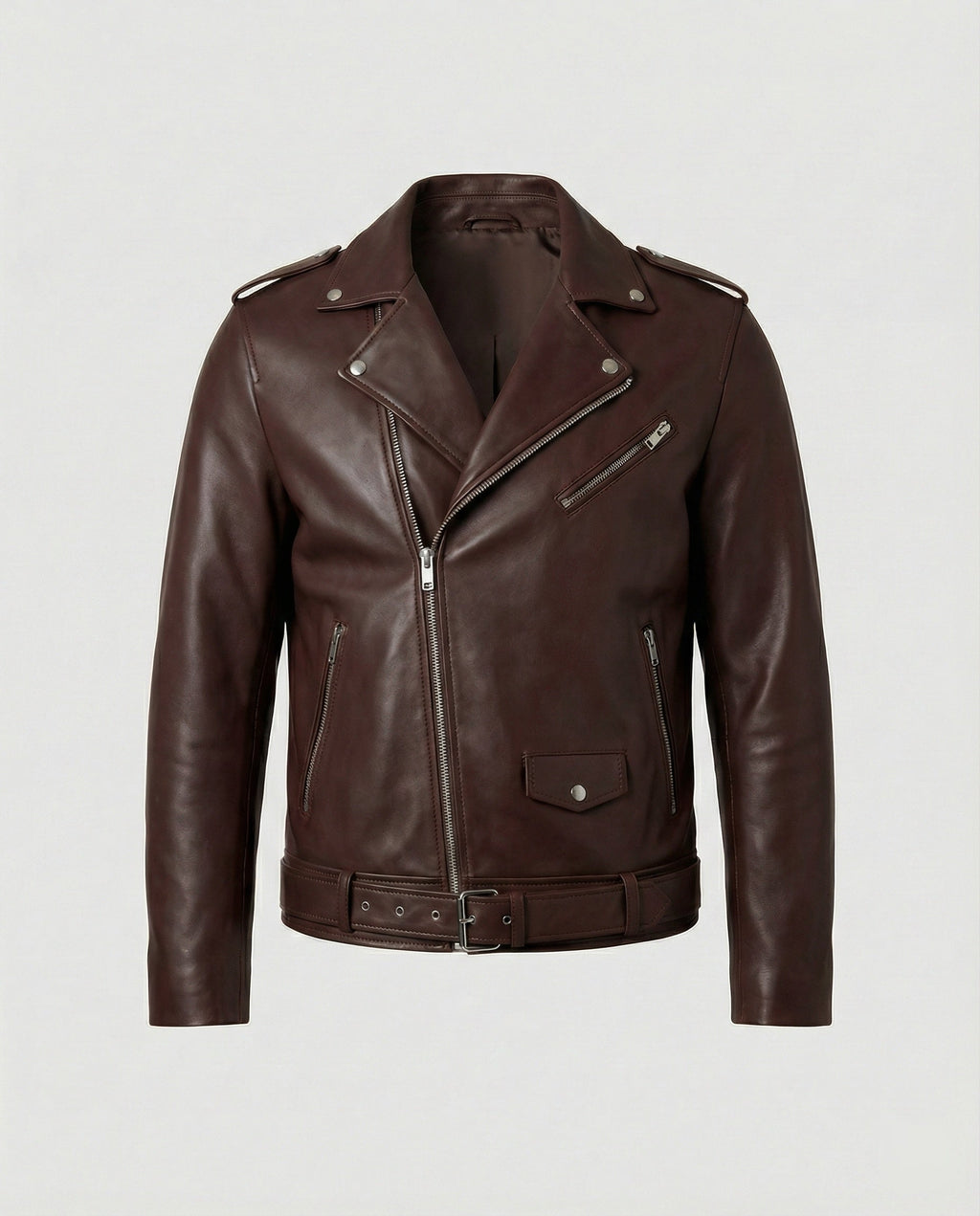 Herren Bikerjacke Kunstleder tailliert