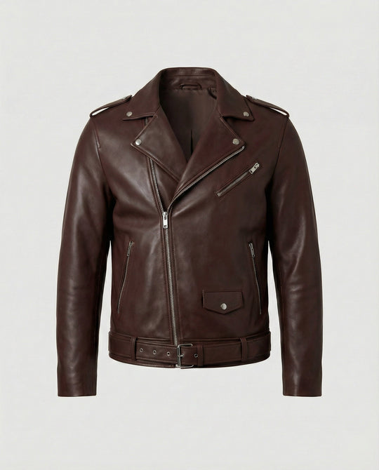 Herren Bikerjacke Kunstleder tailliert