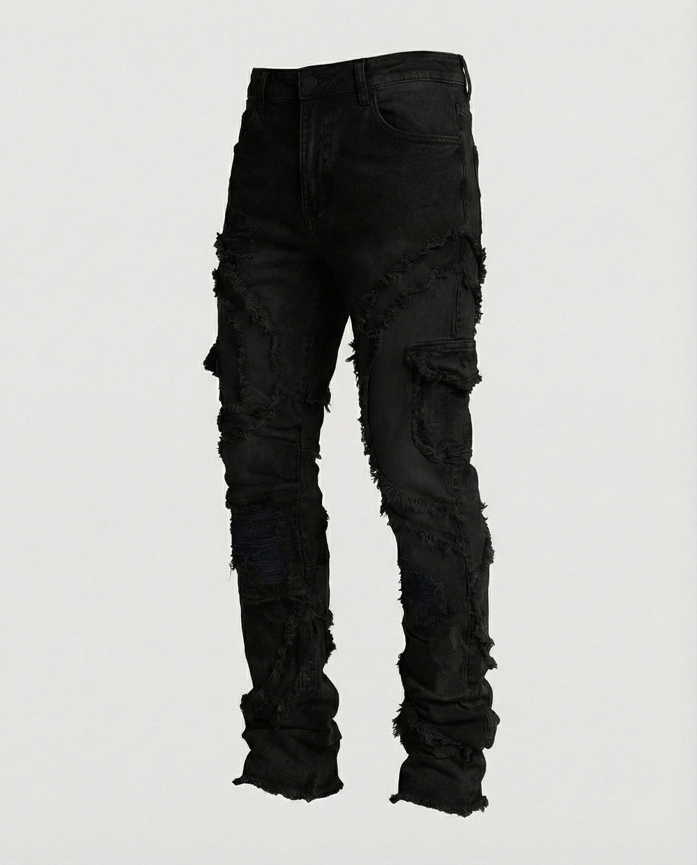 Herren Destroyed Jeans mit Cargotaschen