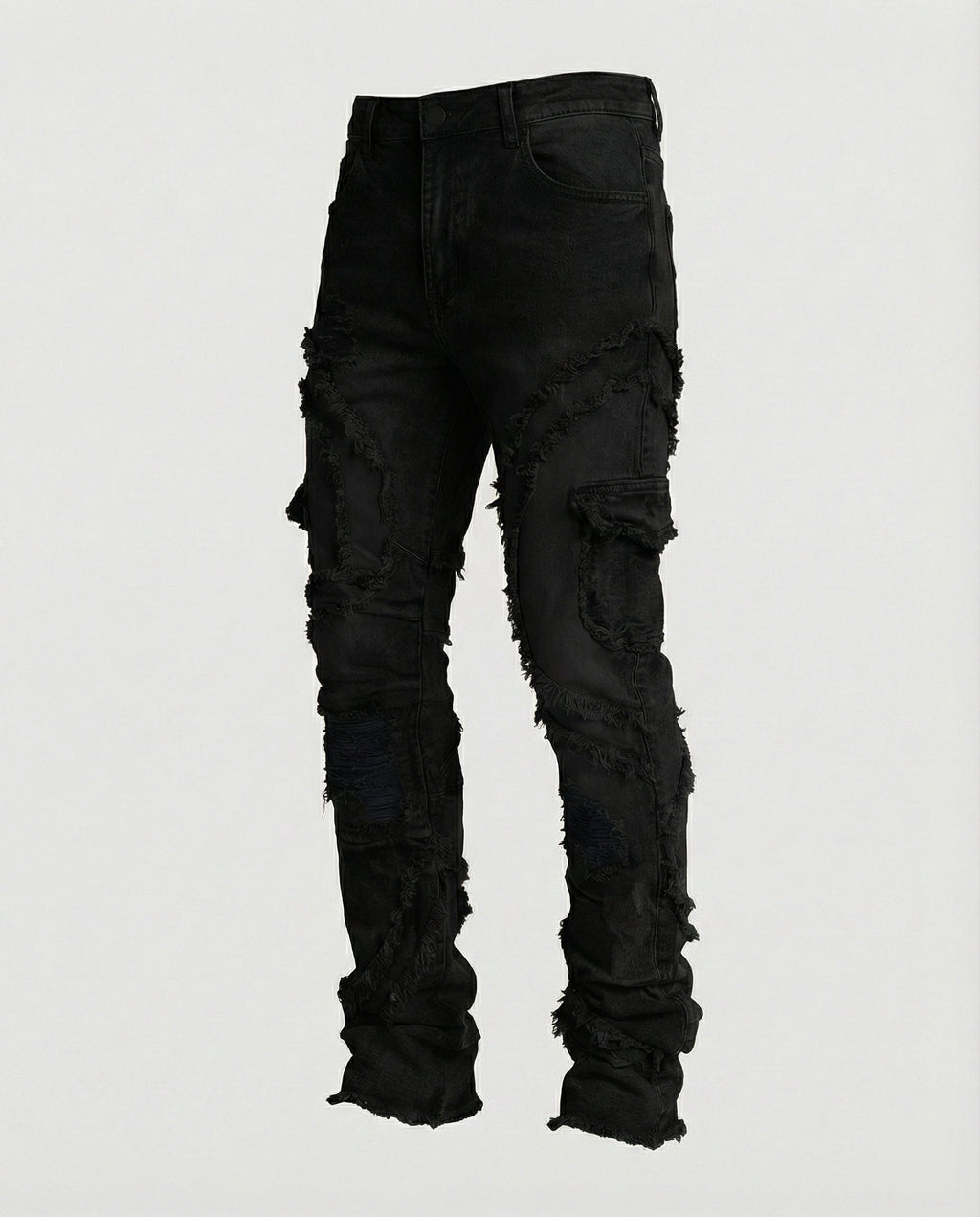 Herren Destroyed Jeans mit Cargotaschen